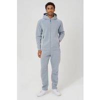 Brave Soul Men's Zip Through Hoodie & Jogger Co-Ord in Light Grey | Size: Large