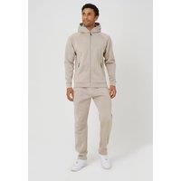 Brave Soul Men's Zip Through Hoodie & Jogger Co-Ord in Light Sand | Size: Large
