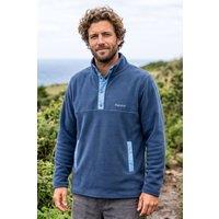 Rapanui Clothing Men's Snap Button Polar Fleece Pullover in Navy | Size: Large
