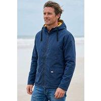 Rapanui Clothing Men's Fleece Lined Coastal Rain Jacket in Blue | Size: XL