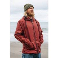 Rapanui Clothing Men's Fleece Lined Coastal Rain Jacket in Burnt Orange | Size: Small