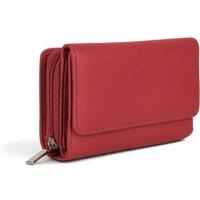 Woodland Leathers Women's Women's Leather RFID Zip Around Purse Wallet in Red