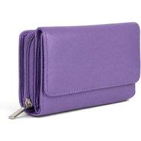 Woodland Leathers Women's Women's Leather RFID Zip Around Purse Wallet in Purple