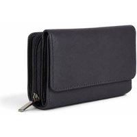 Woodland Leathers Women's Women's Leather RFID Zip Around Purse Wallet in Black