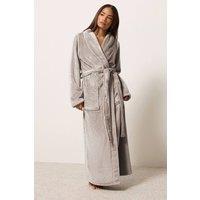 PixieGirl Women's Petite Super Luxe Maxi Robe in Taupe | Size: 16-18