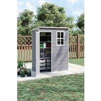 Garden Sanctuary Outdoor Garden Plastic Storage Tool Shed in Grey