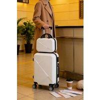 SHEONLY Sets of 2 Lightweight ABS Hard Shell Suitcase in White