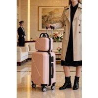 SHEONLY Sets of 2 Lightweight ABS Hard Shell Suitcase in Pink