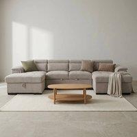Home & Love Alaya Storage U Shape Sofabed - Beige