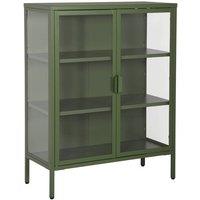sweeek Steel & Tempered Glass Display Cabinet 2 Doors in Green