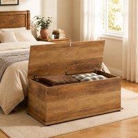 STILVORA Storage Chest with 113 L Capacity & Bench Seat in Brown