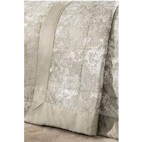 Catherine Lansfield Crushed Velvet Quilted 220x220cm Bedspread in Natural | Size: 220x220 cm