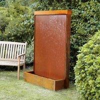 Primrose Vertical Corten Steel Water Wall Feature Colour Changing LED 175cm in Copper