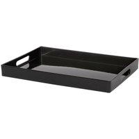 Argon Tableware 6x Melamine Serving Trays - Rectangular Metallic Serving Food Tray in Black