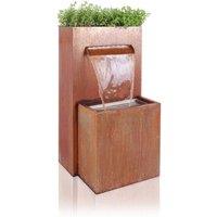 Primrose Planter Water Feature Fountain Cascade Waterfall Corten Steel in Copper