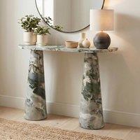 FurnitureboxUK Palma Marble Effect Console Table in Green