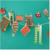 ILFD Group Ltd Christmas Elf Washing Line in Black