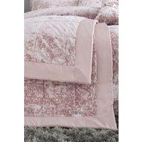 Catherine Lansfield Crushed Velvet Quilted 220x220cm Bedspread in Pink | Size: 220x220 cm