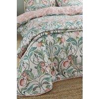Catherine Lansfield Clarence Floral Reversible 220x230cm Quilted Bedspread in Natural | Size: 220x230 cm