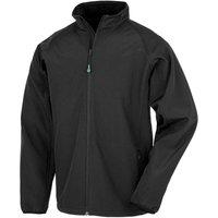 Result Recycled 2 Layer Printable Soft Shell Jacket in Black | Size: 13-14 Years