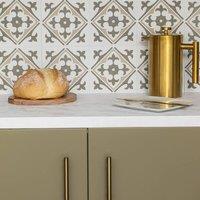 D-C-Fix Nadia Natural Self-Adhesive Vinyl Wall Tiles Pack of 6 (0.14sqm) in Beige | Size: 152mm x 152mm