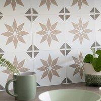 D-C-Fix Alia Natural Self-Adhesive Vinyl Wall Tiles Pack of 6 (0.14sqm) in Beige | Size: 152mm x 152mm