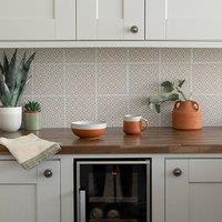 D-C-Fix Lina Beige Self-Adhesive Vinyl Wall Tiles Pack of 6 (0.14sqm) | Size: 152mm x 152mm