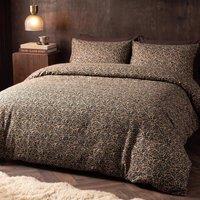 OHS Leopard Print Embossed Waffle Duvet Cover Set Bedding with Pillowcase in Brown | Size: King