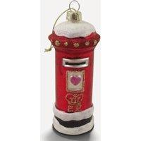 Stella Graham Painted Glass Post Box Christmas Decoration in Red