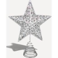 Stella Graham White glitter star tree topper - 21.5 cm height