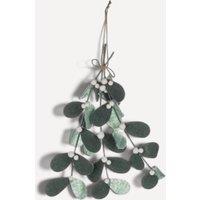 shoeless . Felt Mistletoe Branch Decoration - Felt, Rustic Twine - 29 x 22 cm in Green | Size: 31 cm x 21 cm