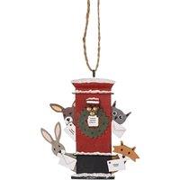 shoeless . Animals Around Post Box Metal Christmas Tree Decoration