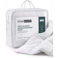 Homescapes Luxury Hotel Quality Super Microfibre 4.5 Tog Summer Duvet in White | Size: Double