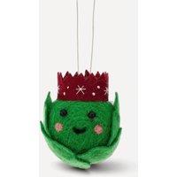 Sass & Belle Brussels Sprout Felt Tree Decoration - Handmade Felt Ornament in Green