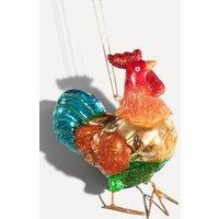 Sass & Belle Cockerel Christmas Tree Decoration glass hanging ornament