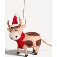Sass & Belle Felt Cow Christmas Tree Decoration