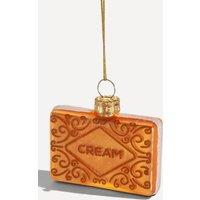 Sass & Belle Cream Biscuit Christmas Tree Decoration Glass Ornament 5.8cm