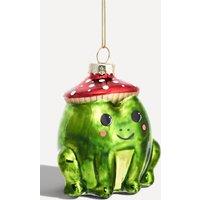 Sass & Belle Frog with Toadstool Hat Glass Christmas Tree Decoration
