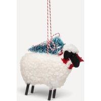 Sass & Belle Felt Sheep with Tree Hanging Christmas Decoration in White