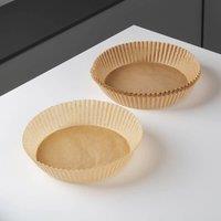 Coopers of Stortford 4 Pack 50 (200 Total) Round Air Fryer Liners 16.5cm in Brown
