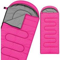 Aamira Sleeping Bag Adult Hooded 3 Season Lightweight Water-Resistant Pink | Size: Single