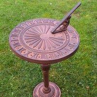 Inspirational Gifting Decorative Sundial on a Stand made from Cast Iron in Bronze