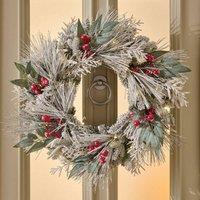 BOSK JACK FROST - 26 Christmas Wreath with 50 Warm White LEDs in Green
