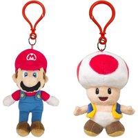 San-ei Nintendo Super Mario & Toad Keychain Bundle in Red