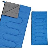 Aamira Sleeping Bag Adult Rectangular 3 Season Water-Resistant Blue | Size: Single