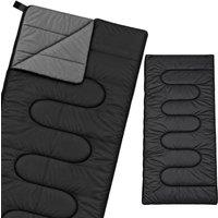 Aamira Sleeping Bag Adult Rectangular 3 Season Water-Resistant Black | Size: Single