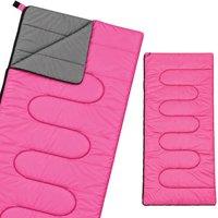 Aamira Sleeping Bag Adult Rectangular 3 Season Water-Resistant Pink | Size: Single