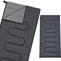 Aamira Sleeping Bag Adult Rectangular 3 Season Water-Resistant Grey | Size: Single