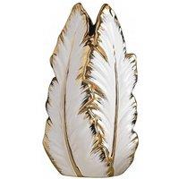 Dynasty Home UK Luxury Ceramic White & Gold Leaf Vase Home Decor Gift - Large