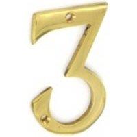 Securit No.3 Brass Door Number in Gold